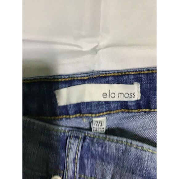 Ella Moss Blue High Rise Straight Jeans Size 12 - Picture 5 of 7